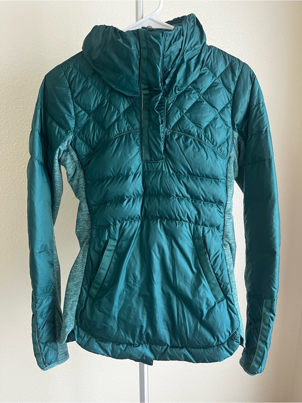 Lululemon Athletica Goose Down For A Run Pullover Jacket Teal Size 4